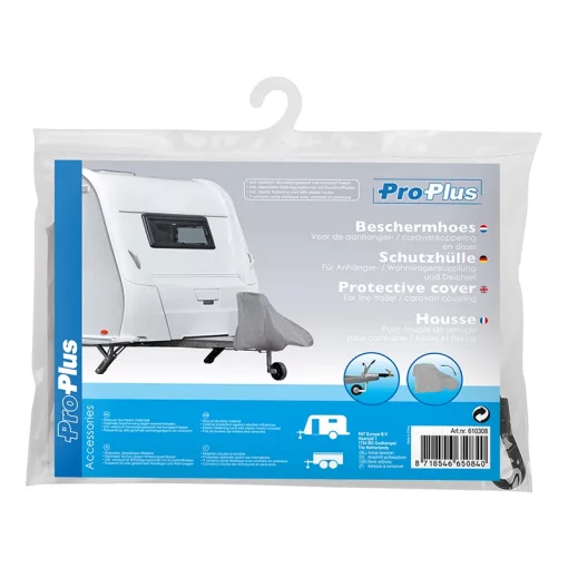 Beschermhoes voor de caravankoppeling en dissel